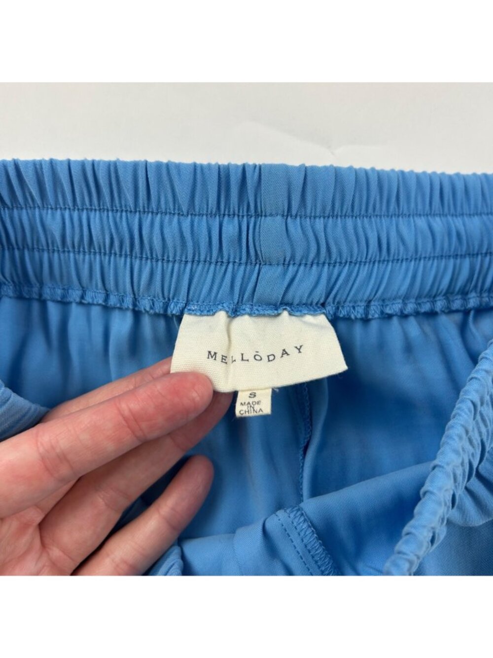 Melloday Sky Blue High Rise Wide Leg Summer Pant S - Picture 4 of 7